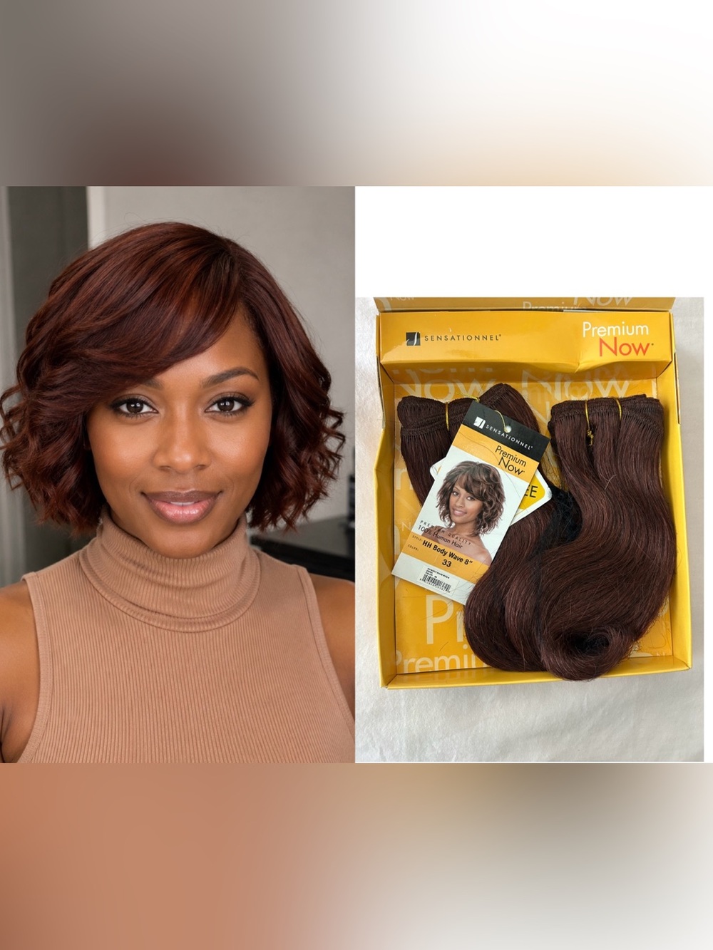 Sensationnel Premium Now Human Hair Body Wave 8” Color 33